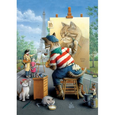Puzzle Art-Puzzle-5087 Painter Cat