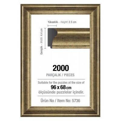 Art-Puzzle-5736 2000 Teile Puzzlerahmen - Silber - 4,3 cm