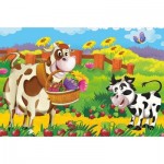  Art-Puzzle-5870 Wooden Puzzle - Romantic Cow