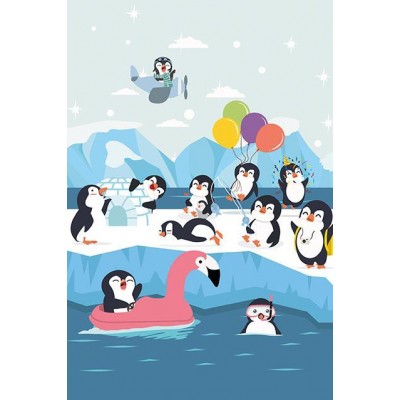 Art-Puzzle-5875 Wooden Puzzle - Cute Penguins