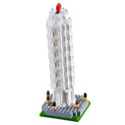 Brixies-58209 Nano 3D Puzzle - Schiefer Turm von Pisa (Level 3)