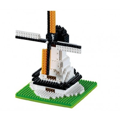 Brixies-58654 Nano 3D Puzzle - Große Windmühle (Level 1)