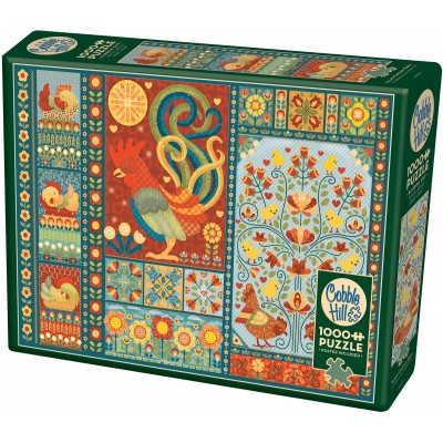 Puzzle Cobble-Hill-40051 Scandi Chicken Quilt