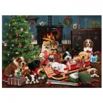 Puzzle  Cobble-Hill-40214 Christmas Puppies