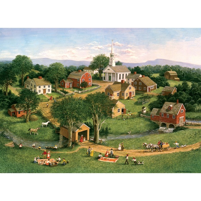 Puzzle  Cobble-Hill-40225 Picnic by the Bridge