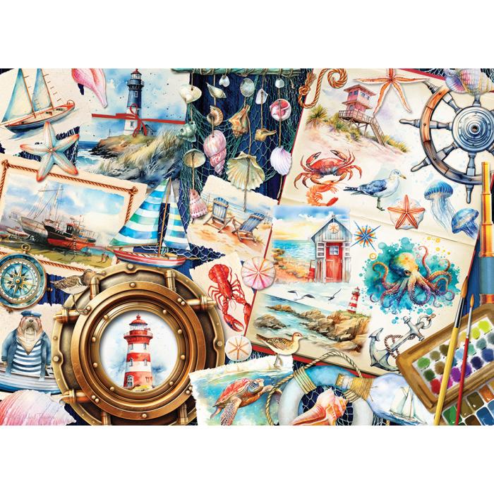 Puzzle  Cobble-Hill-40308 Maritime Skizzen
