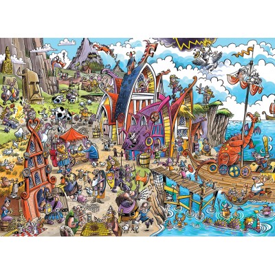 Puzzle Cobble-Hill-44504 DoodleTown: Viking Village