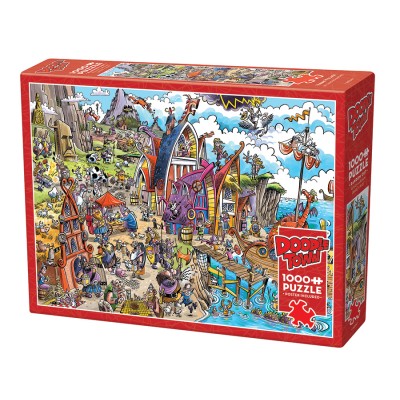 Puzzle Cobble-Hill-44504 DoodleTown: Viking Village