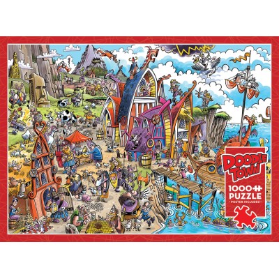 Puzzle Cobble-Hill-44504 DoodleTown: Viking Village