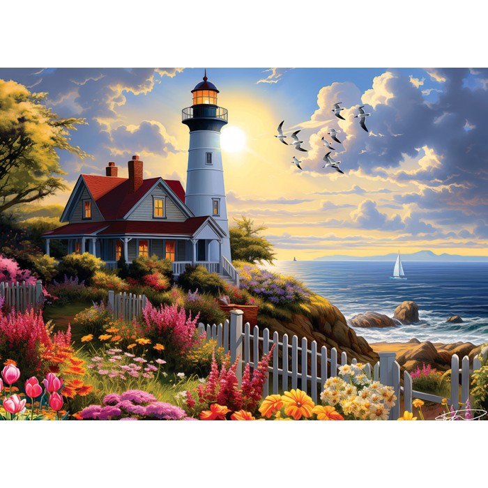 Puzzle  Cobble-Hill-45089 Zum Leuchtturm