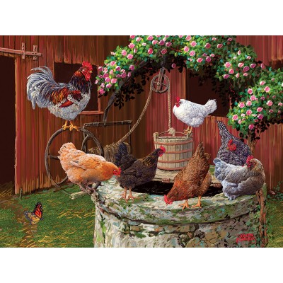 Puzzle Cobble-Hill-48018 XXL Teile - The Chickens are Well