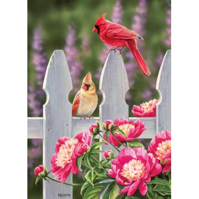 Puzzle Cobble-Hill-80010 Cardinals and Peonies