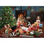 Puzzle   XXL Teile - Christmas Puppies