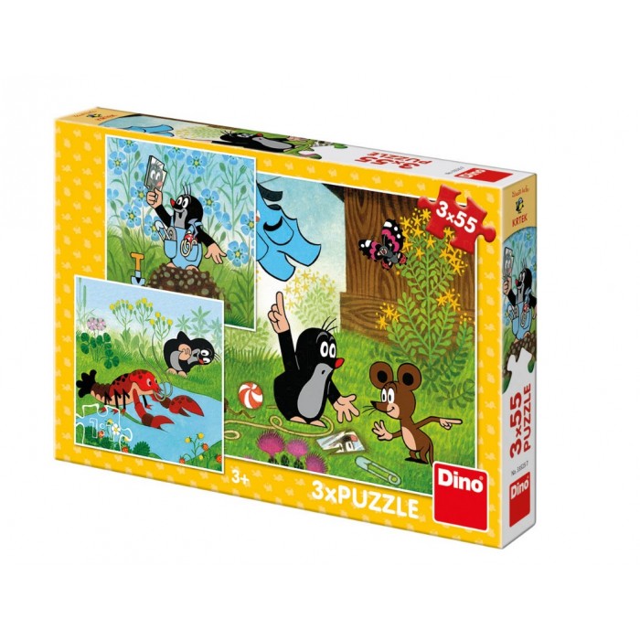  Dino-33525 3 Puzzles - The Little Mole