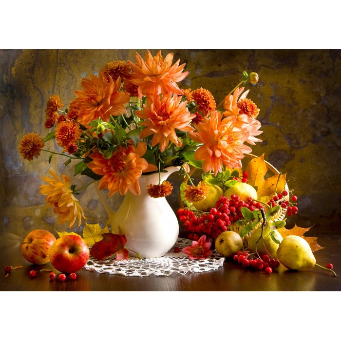 Puzzle  Enjoy-Puzzle-1233 Still Life with Orange Dahlias