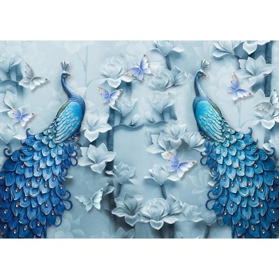 Puzzle Enjoy-Puzzle-1623 Blue Peacocks
