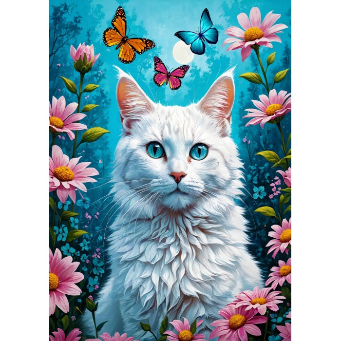 Puzzle  Enjoy-Puzzle-2140 Weiße Katze