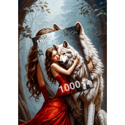 Puzzle Enjoy-Puzzle-2165 Die Frau und der Wolf