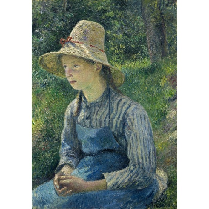 Camille Pissarro: Peasant Girl with a Straw Hat, 1881