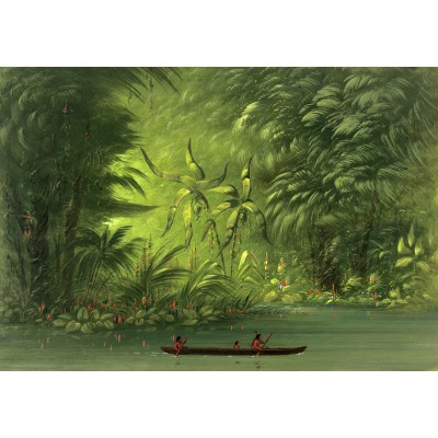 Puzzle Grafika-F-31923 George Catlin: Entrance to a Lagoon, Shore of the Amazon, 1854-1869