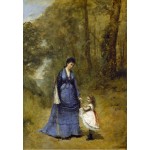 Puzzle  Grafika-F-32160 Jean-Baptiste-Camille Corot: Madame Stumpf and Her Daughter, 1872