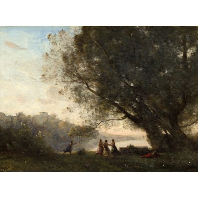 Puzzle Grafika-F-30548 Jean-Baptiste-Camille Corot: Dance under the Trees at the Edge of the Lake, 1865-1870