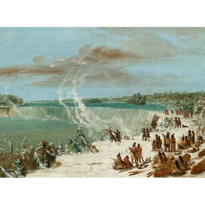 Puzzle Grafika-F-30630 George Catlin: Portage Around the Falls of Niagara at Table Rock, 1847-1848