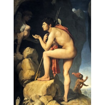 Puzzle Grafika-F-30634 Jean-Auguste-Dominique Ingres: Oedipus explains the riddle of the sphinx, 1808