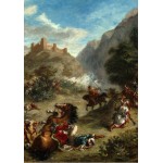 Puzzle  Grafika-F-32844 Eugène Delacroix: Arabs Skirmishing in the Mountains, 1863