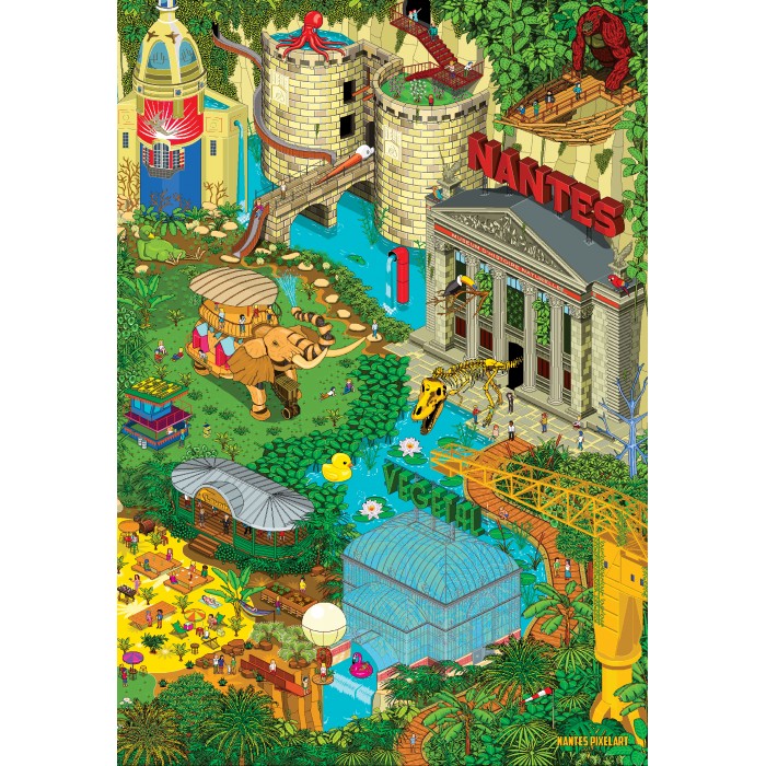 Puzzle Grafika-F-33669 Nantes - Grün 2