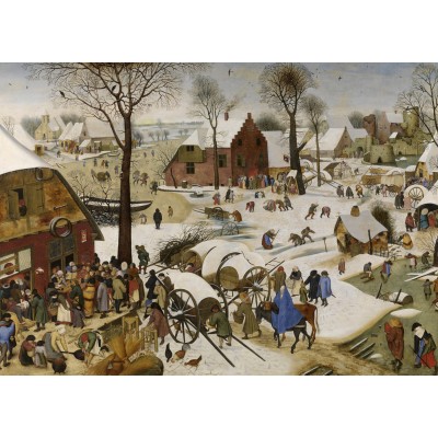 Grafika-F-33705 2 Puzzles - The Art of Pieter Brueghel: Flemish Proverbs - The Enumeration of Bethlehem