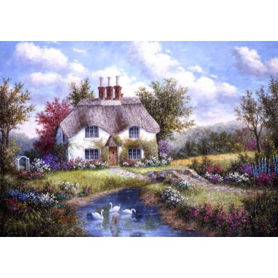 Puzzle Grafika-T-00501 Dennis Lewan - Swan Creek Cottage