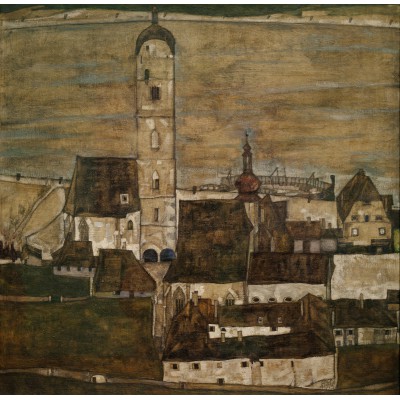 Puzzle Grafika-T-02226 Egon Schiele: Stein an der Donau II, 1913