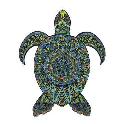 Harmandi-Puzzle-90024 Holzpuzzle - Die Tropische Schildkröte