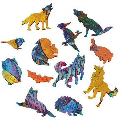 Harmandi-Puzzle-90185 Holzpuzzle - Der Heulende Wolf
