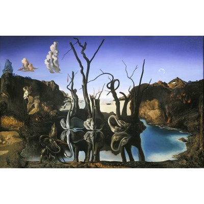Puzzle Impronte-Edizioni-240 Salvador Dalí - Schwäne spiegeln Elefanten