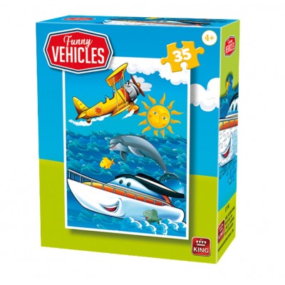 Puzzle King-Puzzle-05775-B Funny Vehicles
