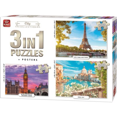 King-Puzzle-55876 3 Puzzles - City Collection