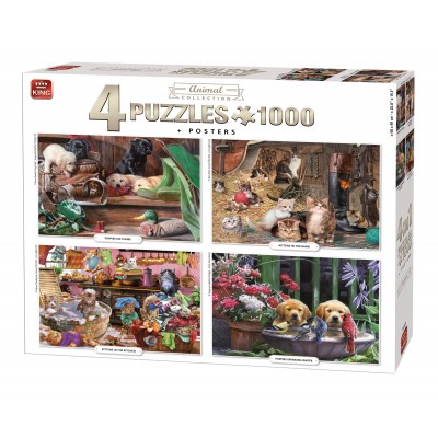 King-Puzzle-55931 4 Puzzles - Animal Collection