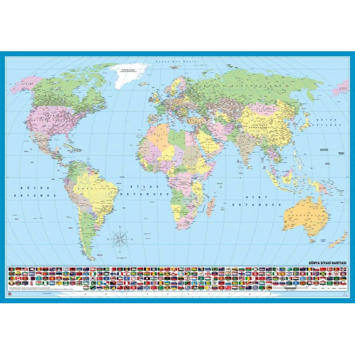 Weltkarte (auf Türkisch)