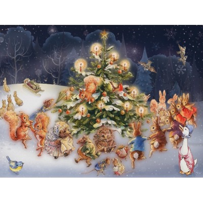 Puzzle New-York-Puzzle-BP2158 XXL Teile - Peter Rabbit - Around the Christmas Tree