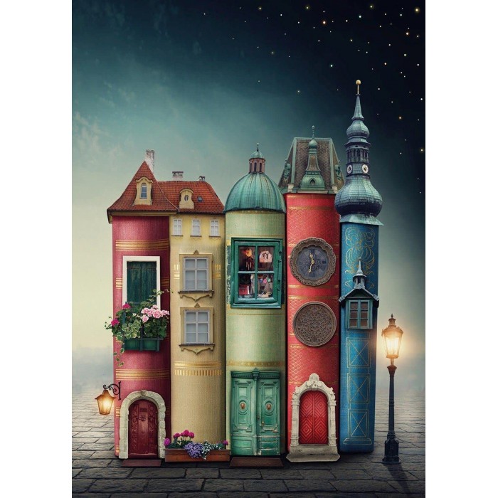 Mini Puzzle - Fantasy Book City