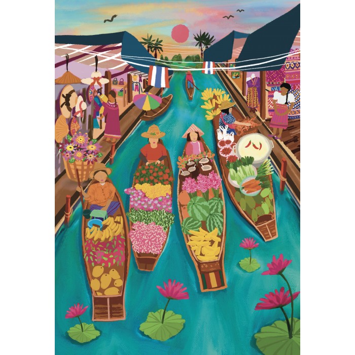 Puzzle   Schwimmender Markt Thailand