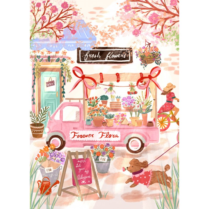 Puzzle  Pieces-Peace-F-00210 Forever Flora, Blumenwagen